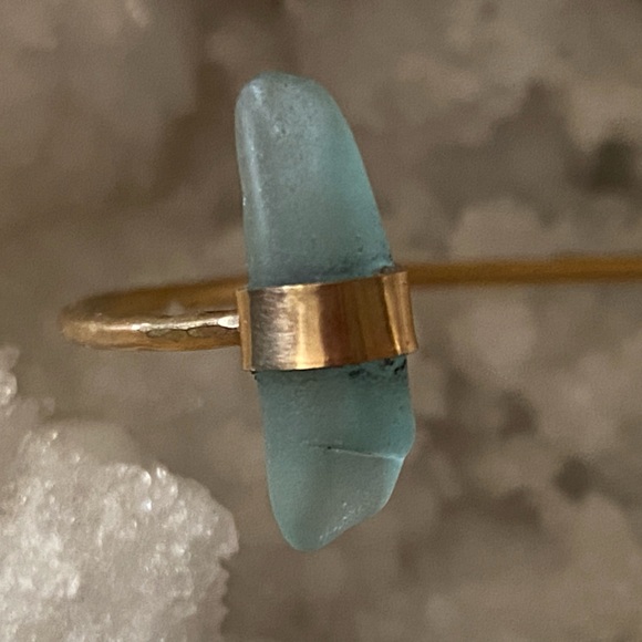 Double Terminal Seaglass Cuff - Picture 2 of 6